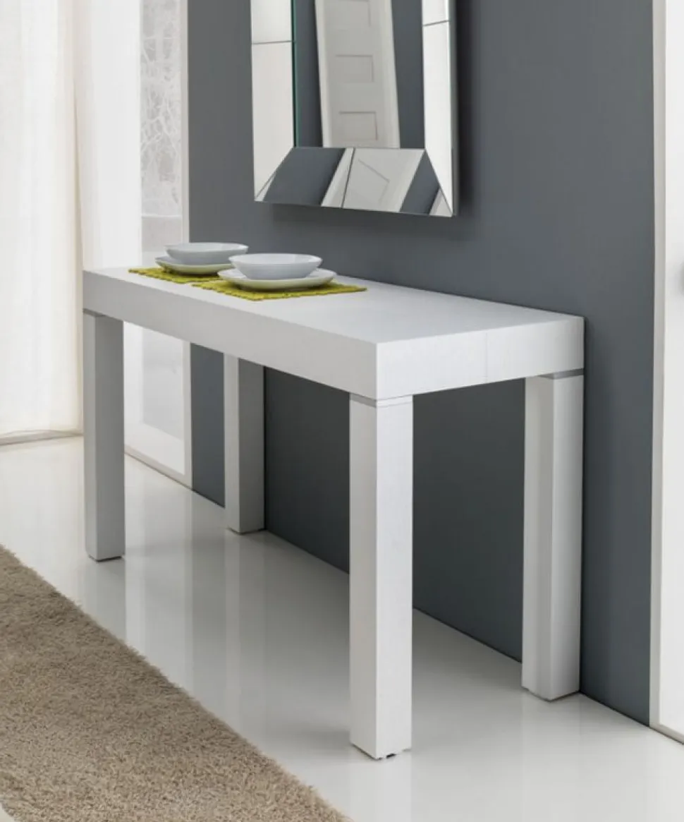 Consolle Bianco frassinato modello 600 BIG Larga 110 cm 3 metri