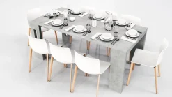 Consolle con allunghe incorporate Grigio CEMENTO modello CLEVER L 90