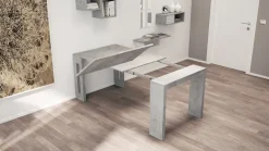 Consolle con allunghe incorporate Grigio CEMENTO modello CLEVER L 90