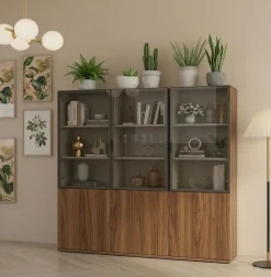 Credenza Alta 6 ante in legno e Vetro disponibile in varie misure e colori