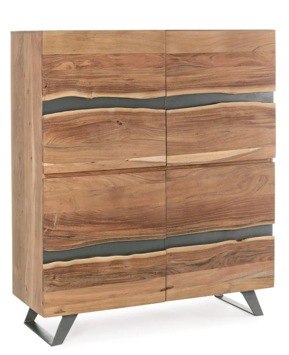 Credenza 4 ante Aron in legno di acacia