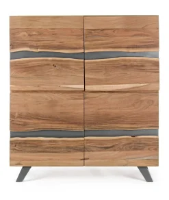 Credenza 4 ante Aron in legno di acacia