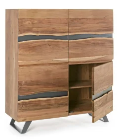 Credenza 4 ante Aron in legno di acacia