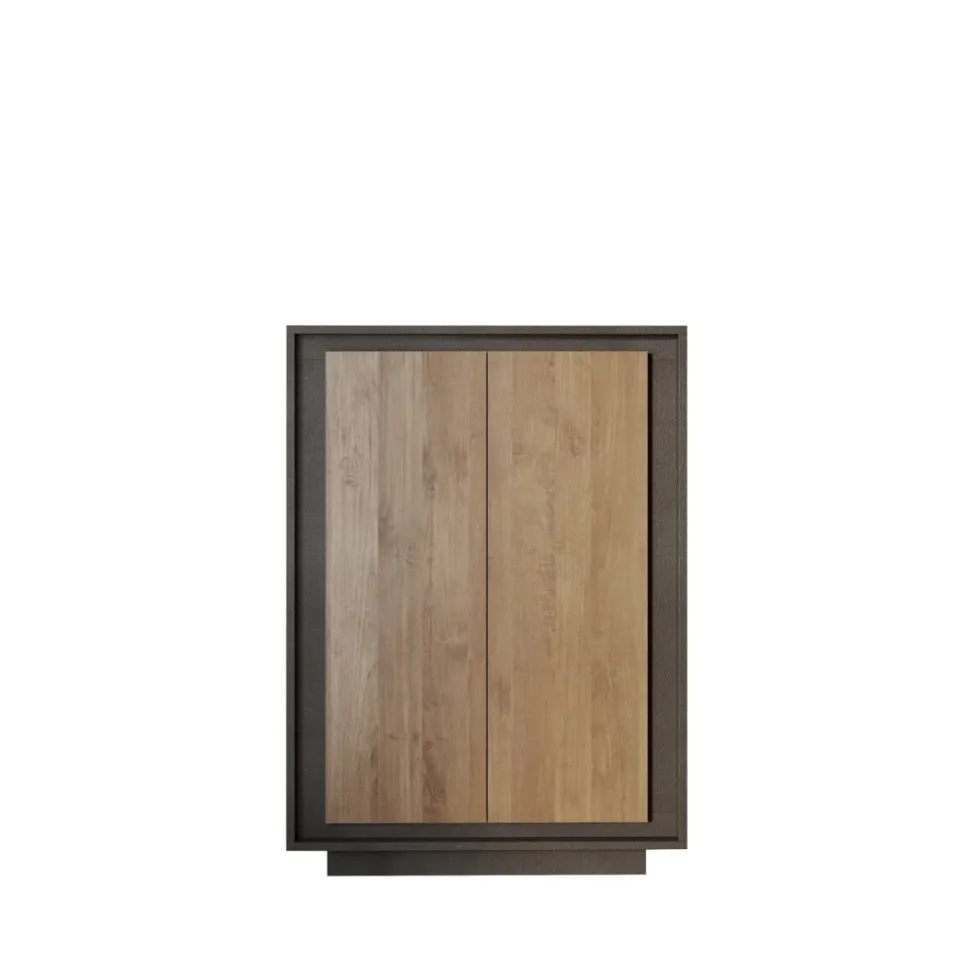 Credenza 2 ante battenti linea Natural in finitura Lava e Rovere Mercure