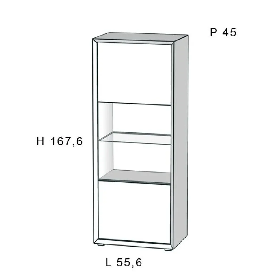 Credenza 2 ante Bianco Opaco con ripiano in vetro linea Tilt