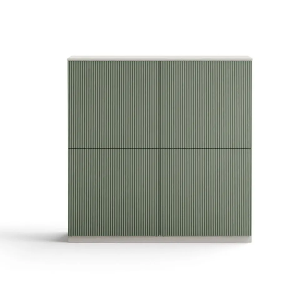 Credenza 4 ante con frontali cannetè linea Contact disponibile in 30 colori