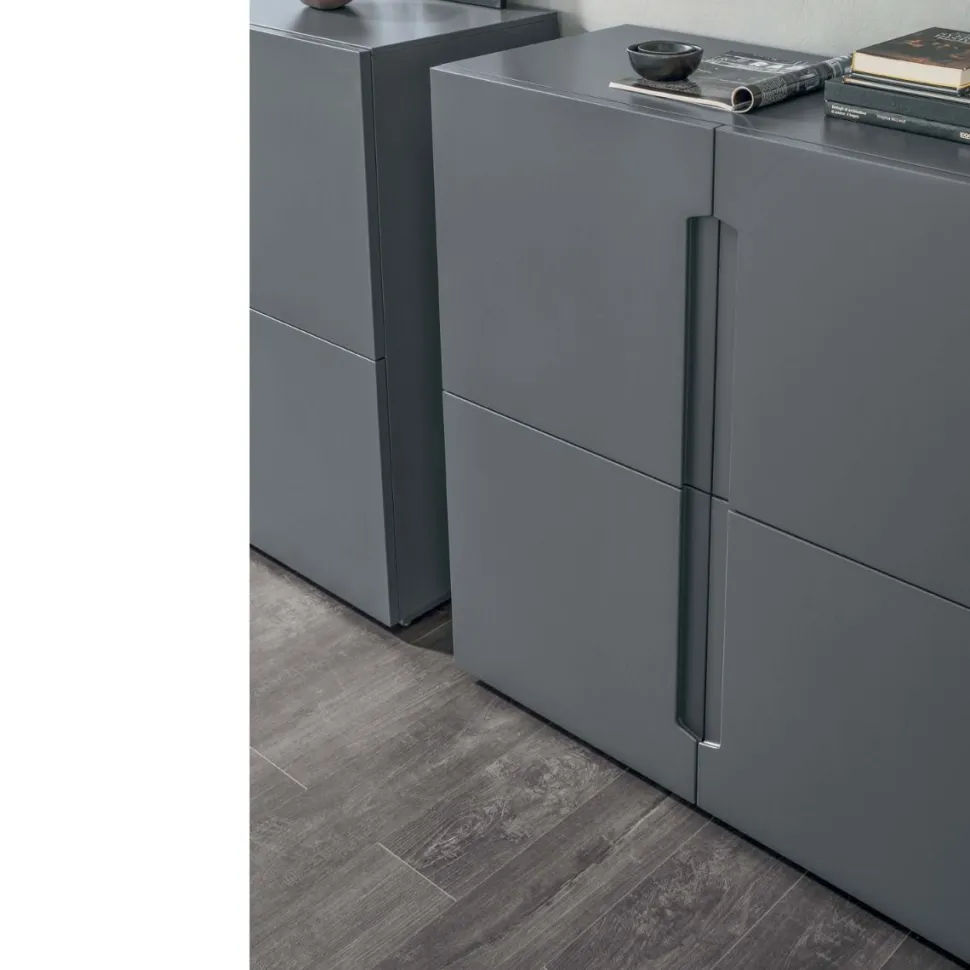 Credenza 4 ante con maniglia a incasso Montgomery linea Nais disponibile in vari colori