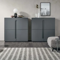 Credenza 4 ante con maniglia a incasso Montgomery linea Nais disponibile in vari colori