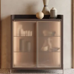 Credenza 2 ante con telaio in alluminio Beky linea Contact disponibile in 30 colori