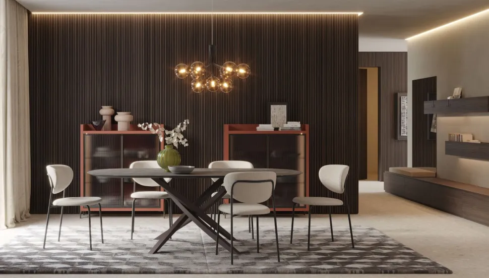 Credenza 2 ante con telaio in alluminio Beky linea Contact disponibile in 30 colori