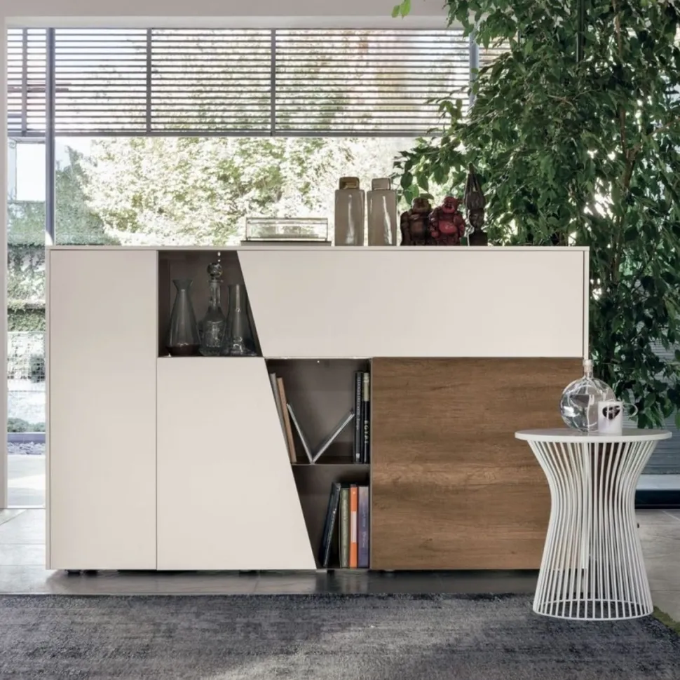 Credenza 4 ante Diagonal linea Nais disponibile in vari colori