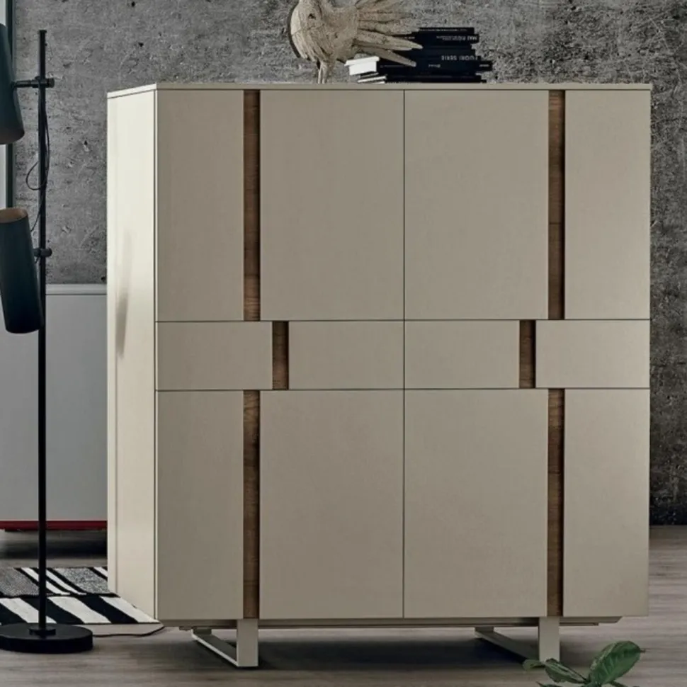 Credenza 4 ante e 2 cassetti Athena linea Nais disponibile in vari colori