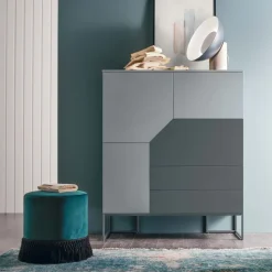 Credenza 4 ante e 2 cassetti con piedi in metallo Remix linea Nais disponibile in vari colori
