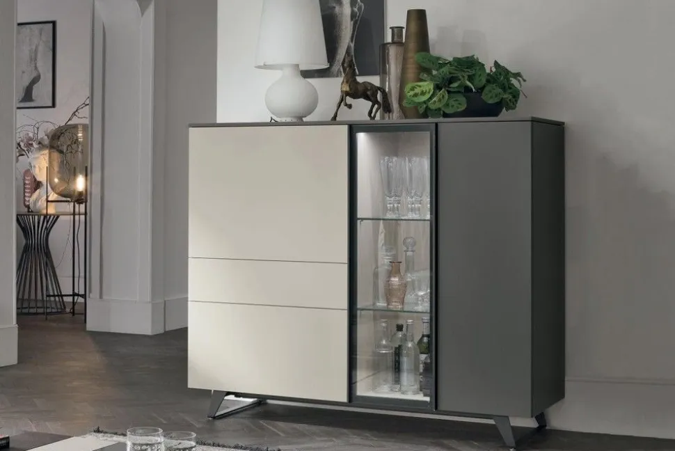Credenza 3 ante e 2 cassetti Metropolis linea Nais disponibile in vari colori