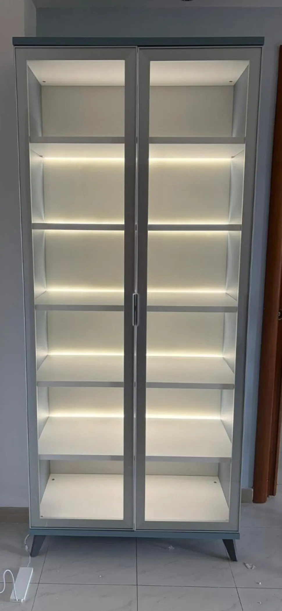 Credenza 2 ante in vetro larghezza 90cm in 3 altezze