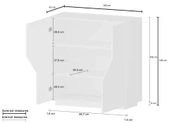 Credenza 2 ante linea Galassia in finitura Bianco Lucido e Acero Pereira