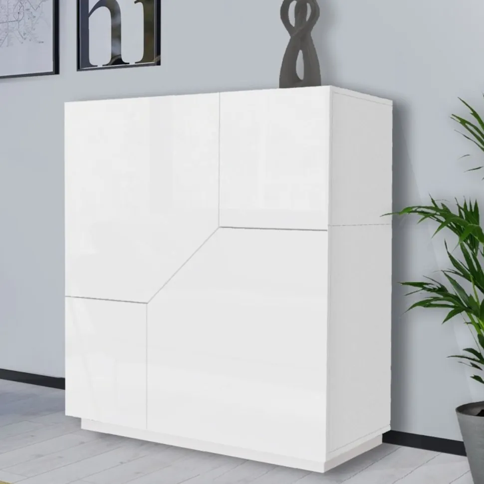 Credenza 2 ante linea Galassia in finitura Bianco Lucido
