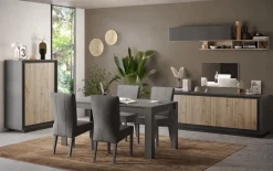 Credenza 2 ante linea Natural in finitura Lava e Rovere Cadiz