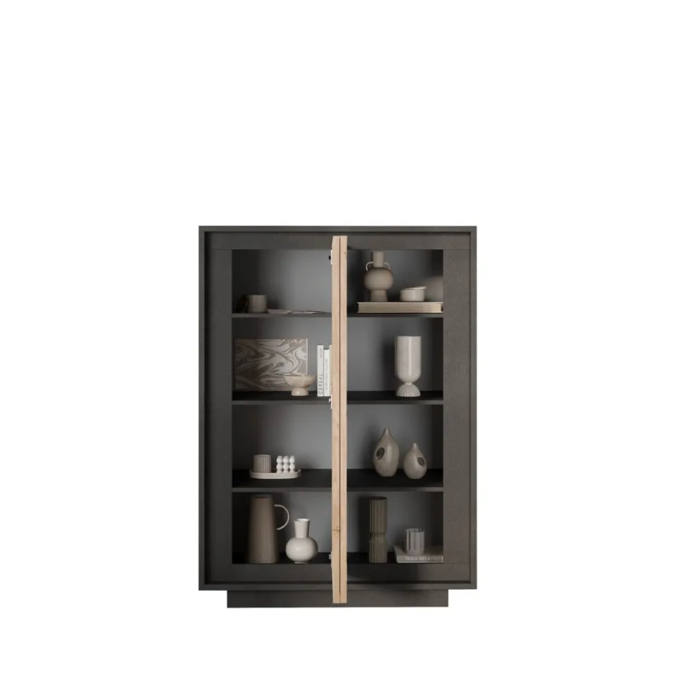 Credenza 2 ante linea Natural in finitura Lava e Rovere Cadiz