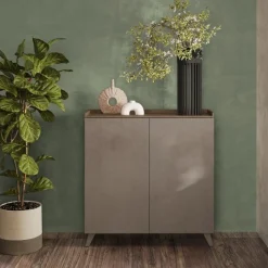 Credenza 2 ante linea Oscar in finitura Rovere Mercure e Bronzo
