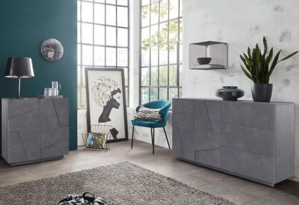 Credenza 2 ante linea Rombo in finitura Ardesia