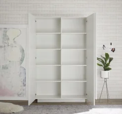 Credenza 2 ante linea Sax in finitura Bianco Lucido con serigrafia