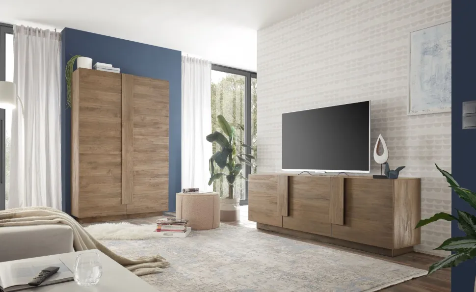 Credenza 2 ante linea Sax in finitura Rovere Mercure