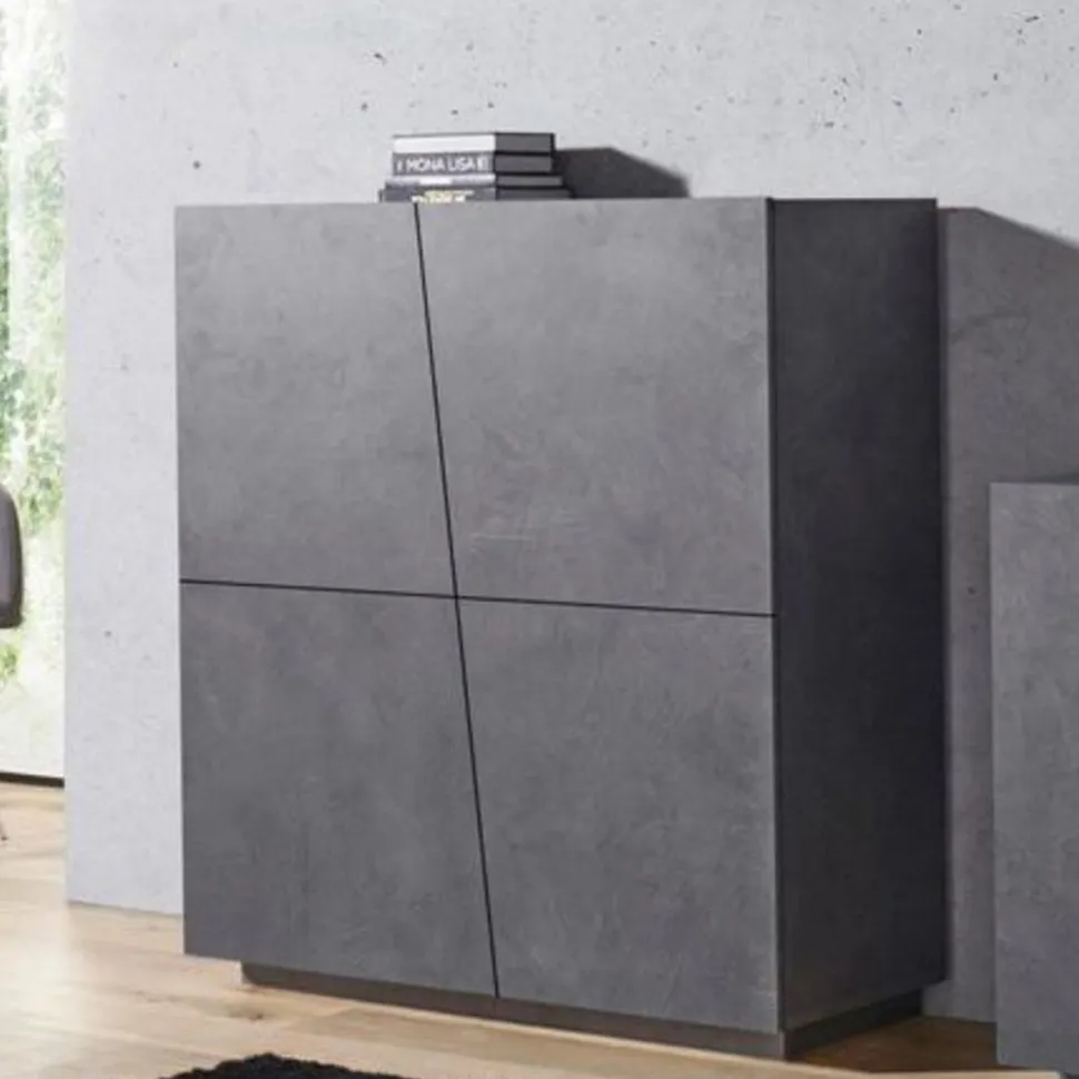 Credenza 4 ante linea Virgola finitura Ardesia