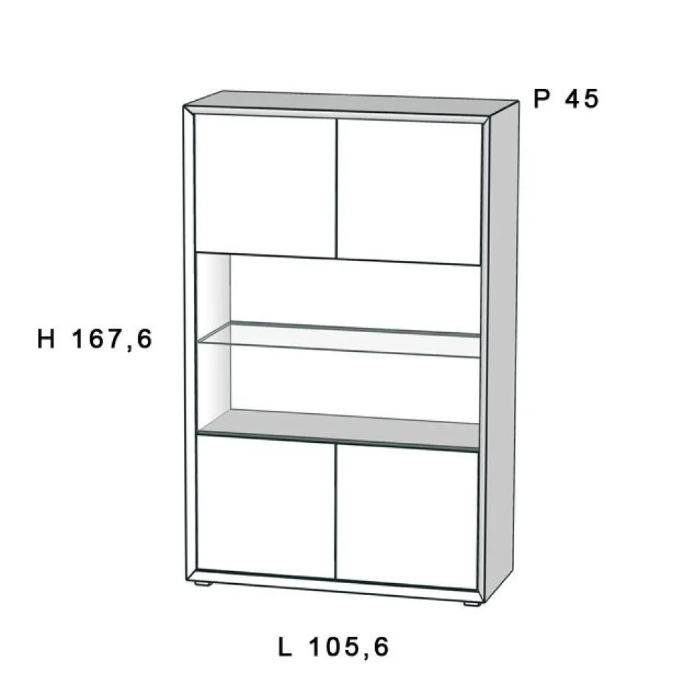 Credenza 4 ante Tilt con ante in vetro e grafica