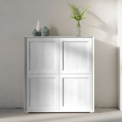 Credenza in Bianco opaco con 4 ante senza maniglie linea Tilt CLASSIC