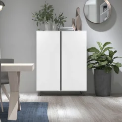 Credenza linea Cosmo con maniglia in alluminio a gola disponibile in 4 misure