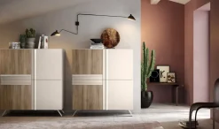 Credenza linea Domino in Noce Naturale a Cachemire