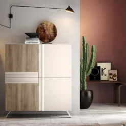 Credenza linea Domino in Noce Naturale a Cachemire