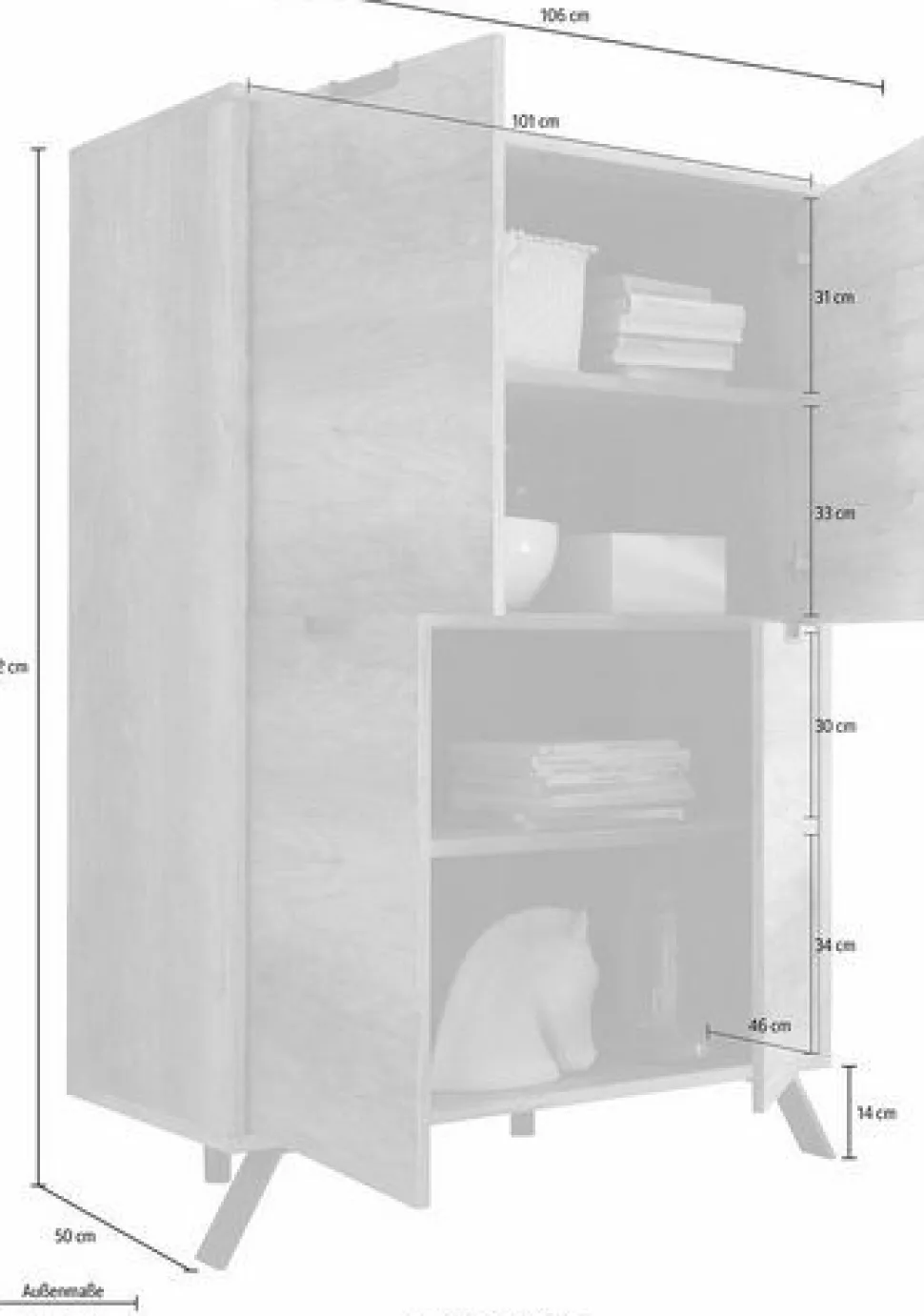 Credenza linea Palma 4 ante in finitura Oak