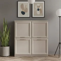 Credenza moderna 4 ante a telaio finitura Canapa Opaco disponibile in vari colori
