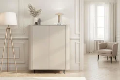 Credenza moderna 2 ante con apertura Push-Pull e piede a lama in metallo