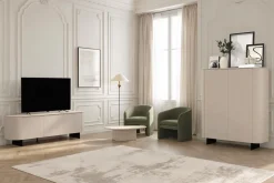 Credenza moderna 2 ante con apertura Push-Pull e piede a lama in metallo