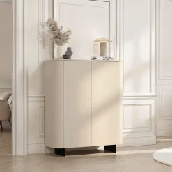 Credenza moderna 2 ante con apertura Push-Pull e piede a lama in metallo