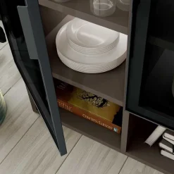 Credenza moderna 2 ante in vetro larghezza 90 cm in 2 altezze