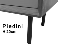 Credenza moderna Bianco opaco e DEEP BLUE 4 ante senza maniglia linea Tilt CLASSIC