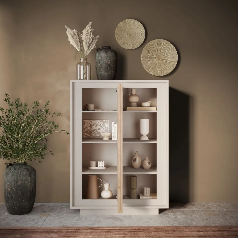 Credenza moderna Cashmere e Rovere Cadiz 2 ante battenti linea Eos