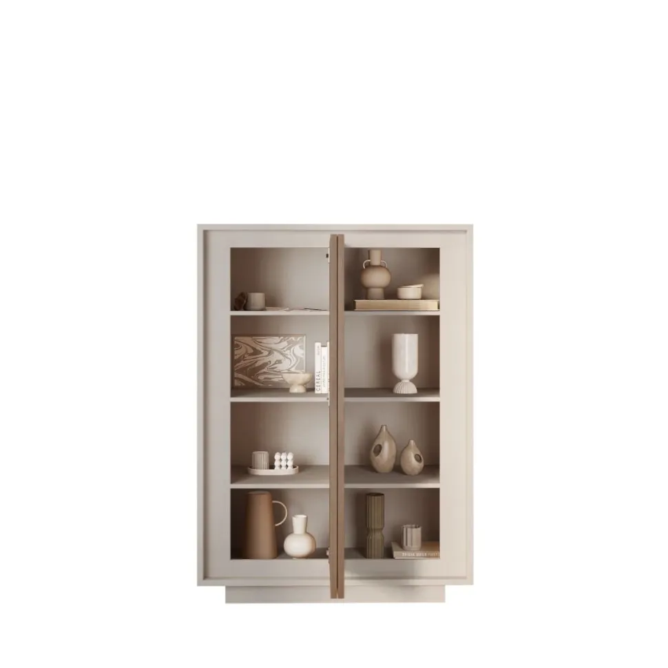 Credenza moderna Cashmere e Rovere Mercure scuro 2 ante battenti linea Eos