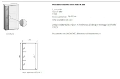 Credenza moderna Noce biondo 1 anta con inserto in vetro fumè disponibile in vari colori
