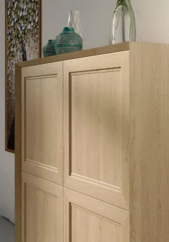 Credenza moderna verde Bristol e Teak 4 ante senza maniglia linea Tilt CLASSIC