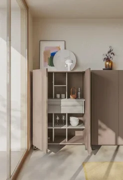 Credenza retrofinita 2 ante battenti linea Cosmo disponibile in varie colorazioni