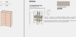 Credenza retrofinita 2 ante battenti linea Cosmo disponibile in varie colorazioni