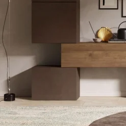 Cubo da terra e porta tv base con anta