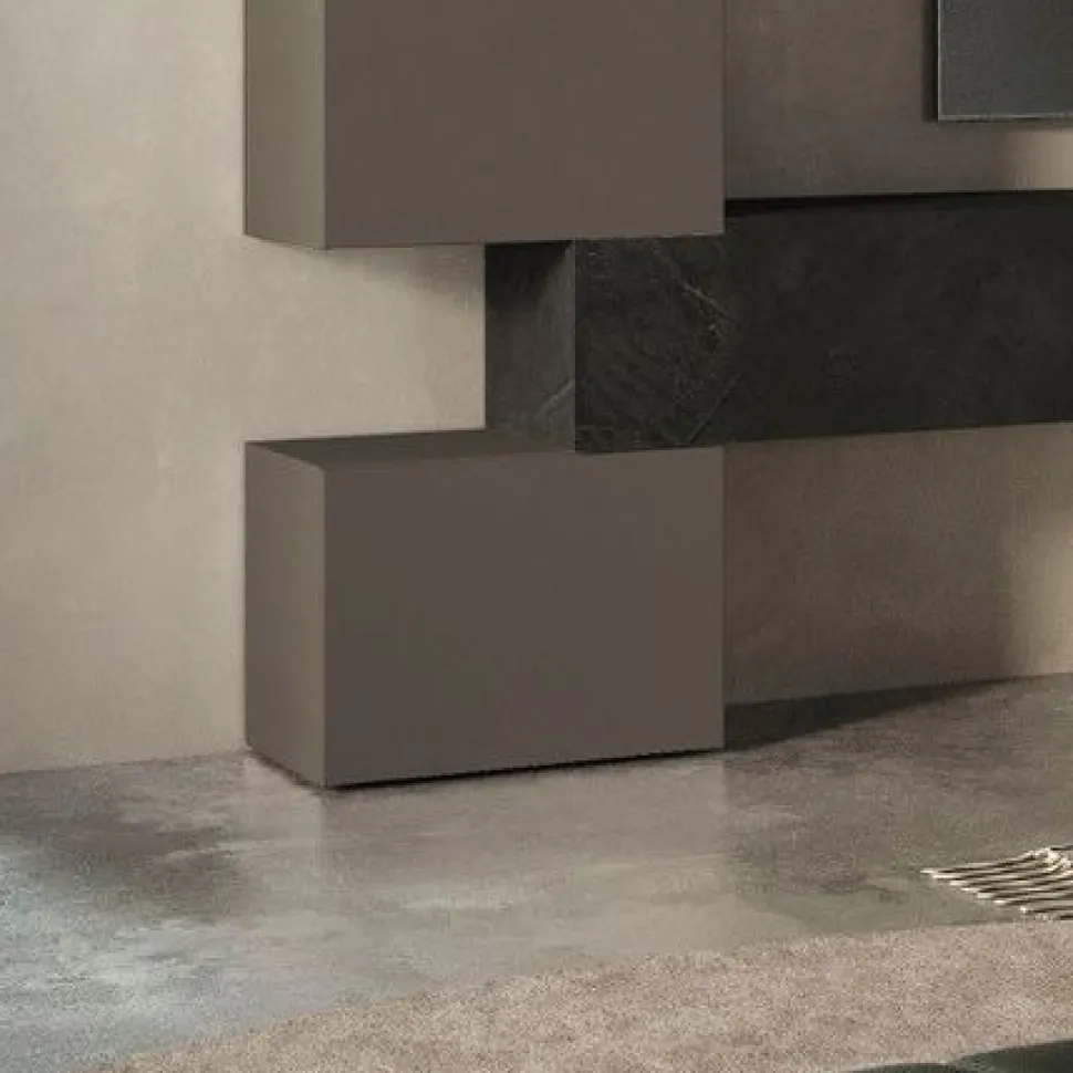 Cubo da terra e porta tv base con anta