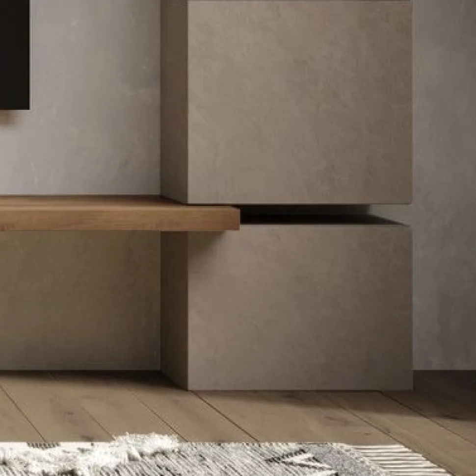 Cubo da terra e porta tv base con anta