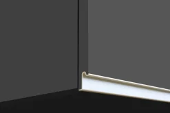 Cucina completa con isola moderna con maniglie a incasso in allumino Patrik in finitura Antracite e Ardesia